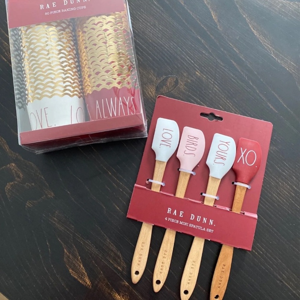 Rae Dunn Valentine spatulas, baking cups